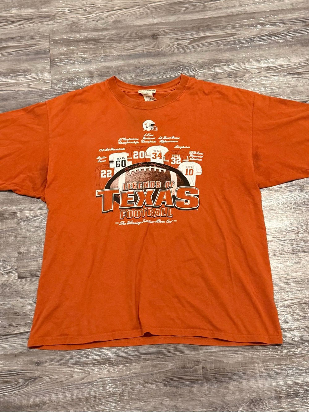 VTG Step Ahead Legends of Texas Football Longhorns Orange Shirt Men’s size XL